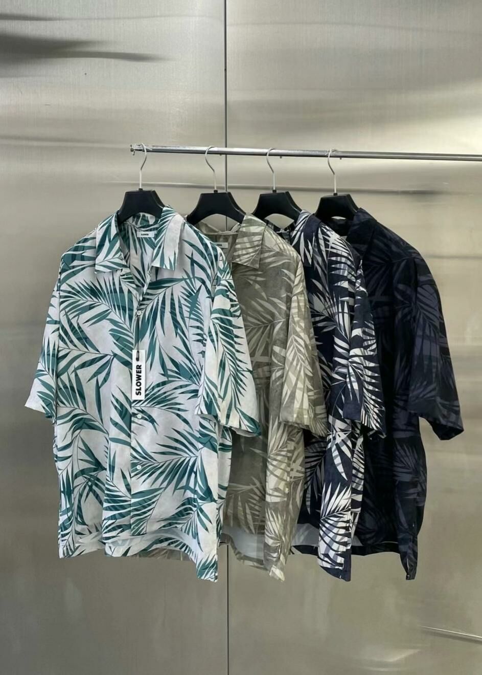 樹紋圖案短袖恤衫 SLOWER-004S