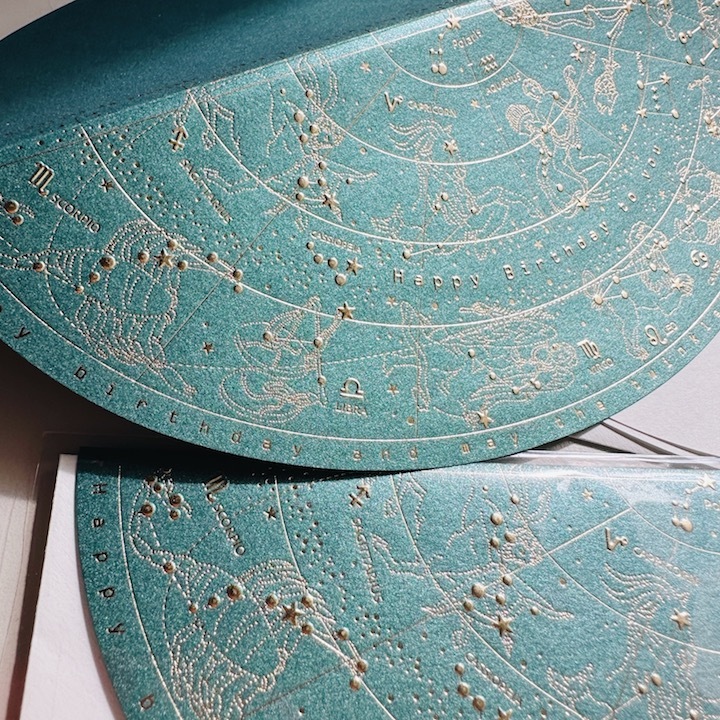 夜空星座 燙金生日卡片 賀卡｜日本Greeting Life