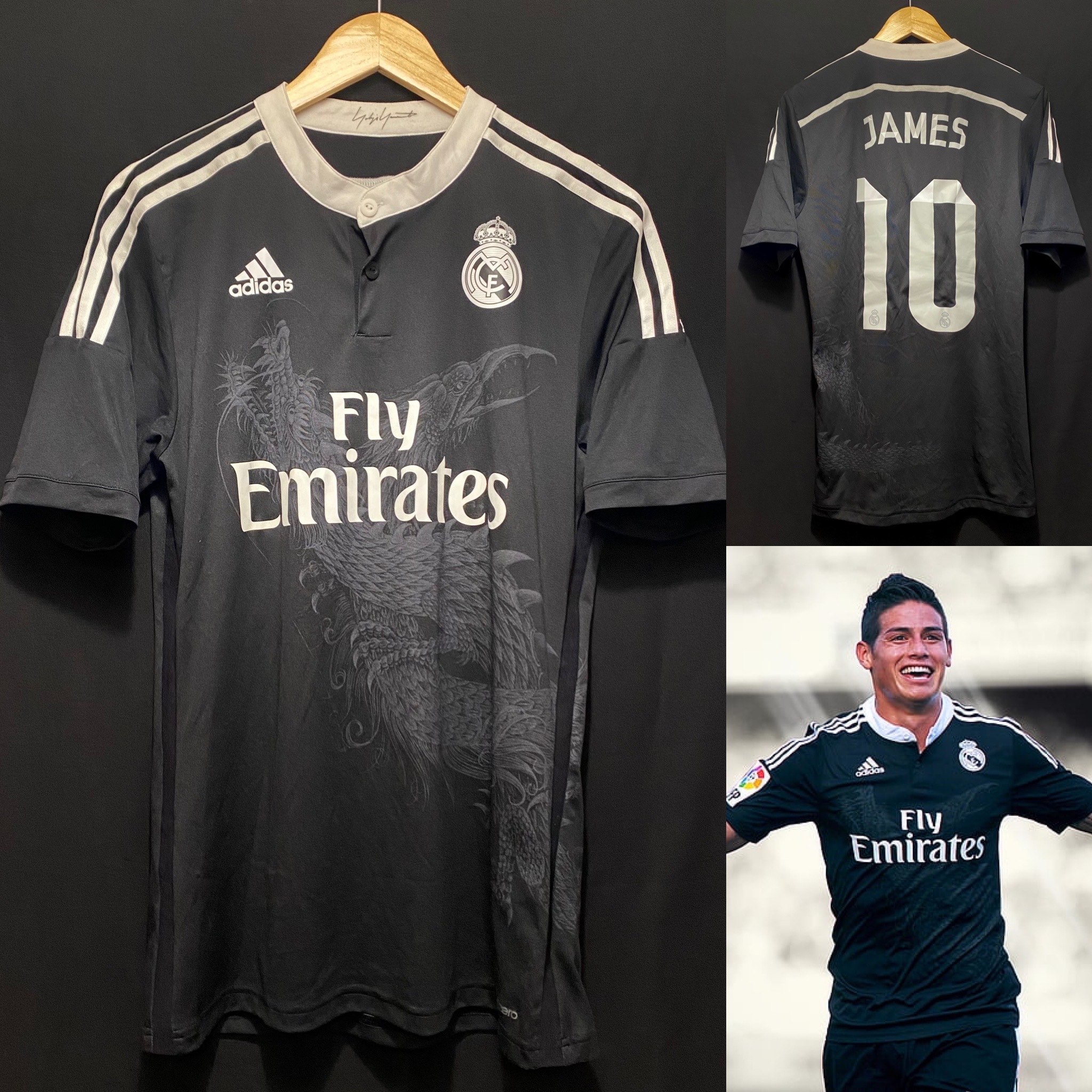 Real Madrid 2014-2015 Adidas Y-3 Third Authentic player shirt #10 JAMES