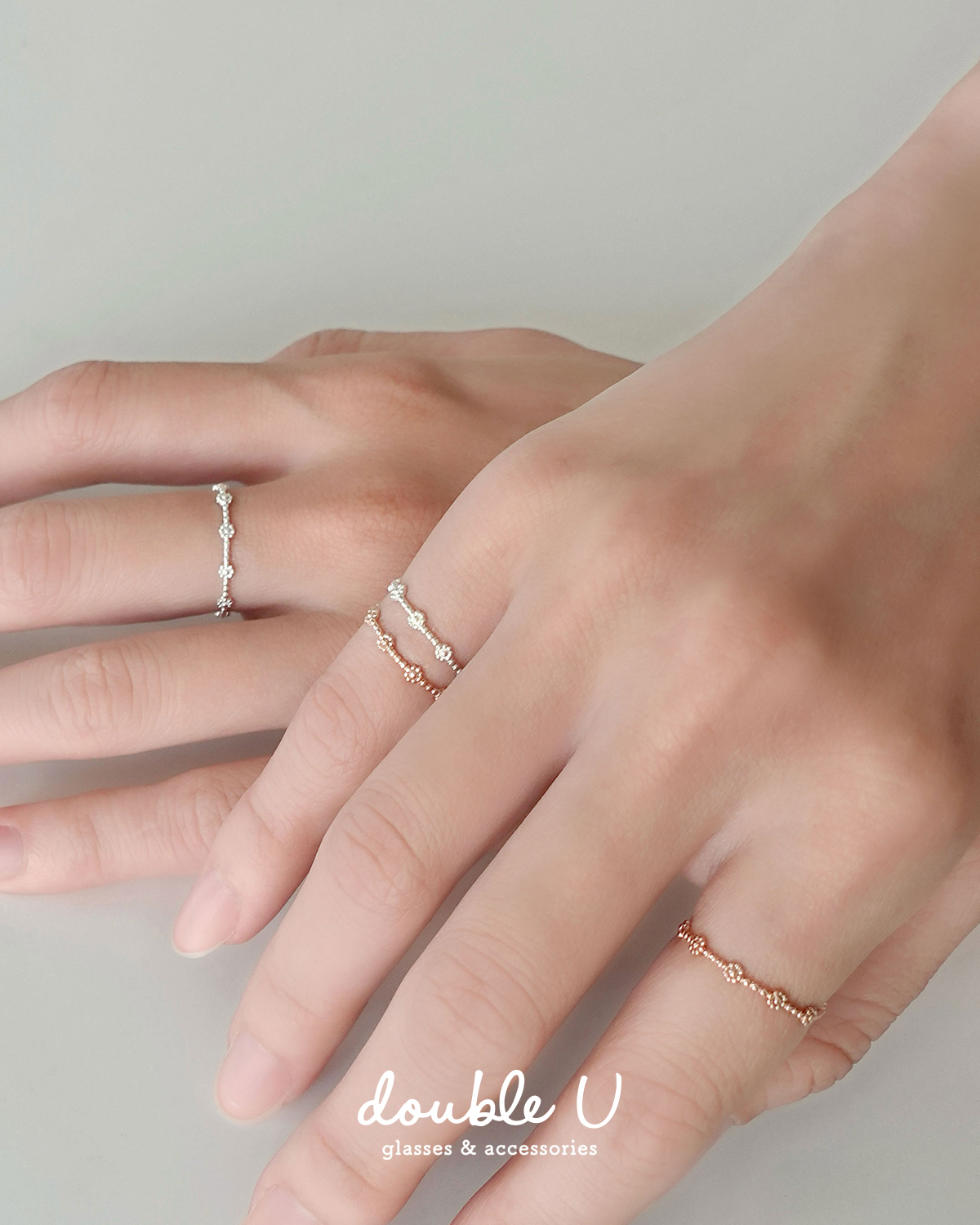 迷你小花圈・純銀戒指 (DRS10182)