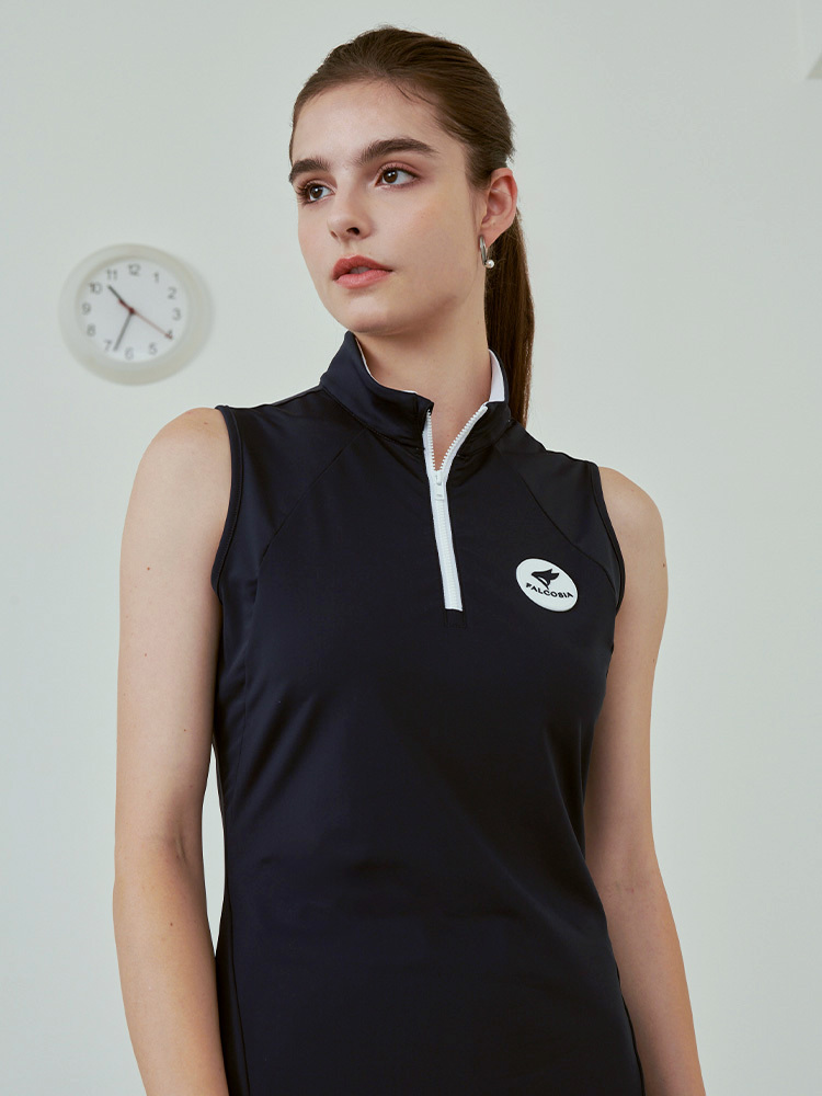 高球水漾連衣裙-墨水藍