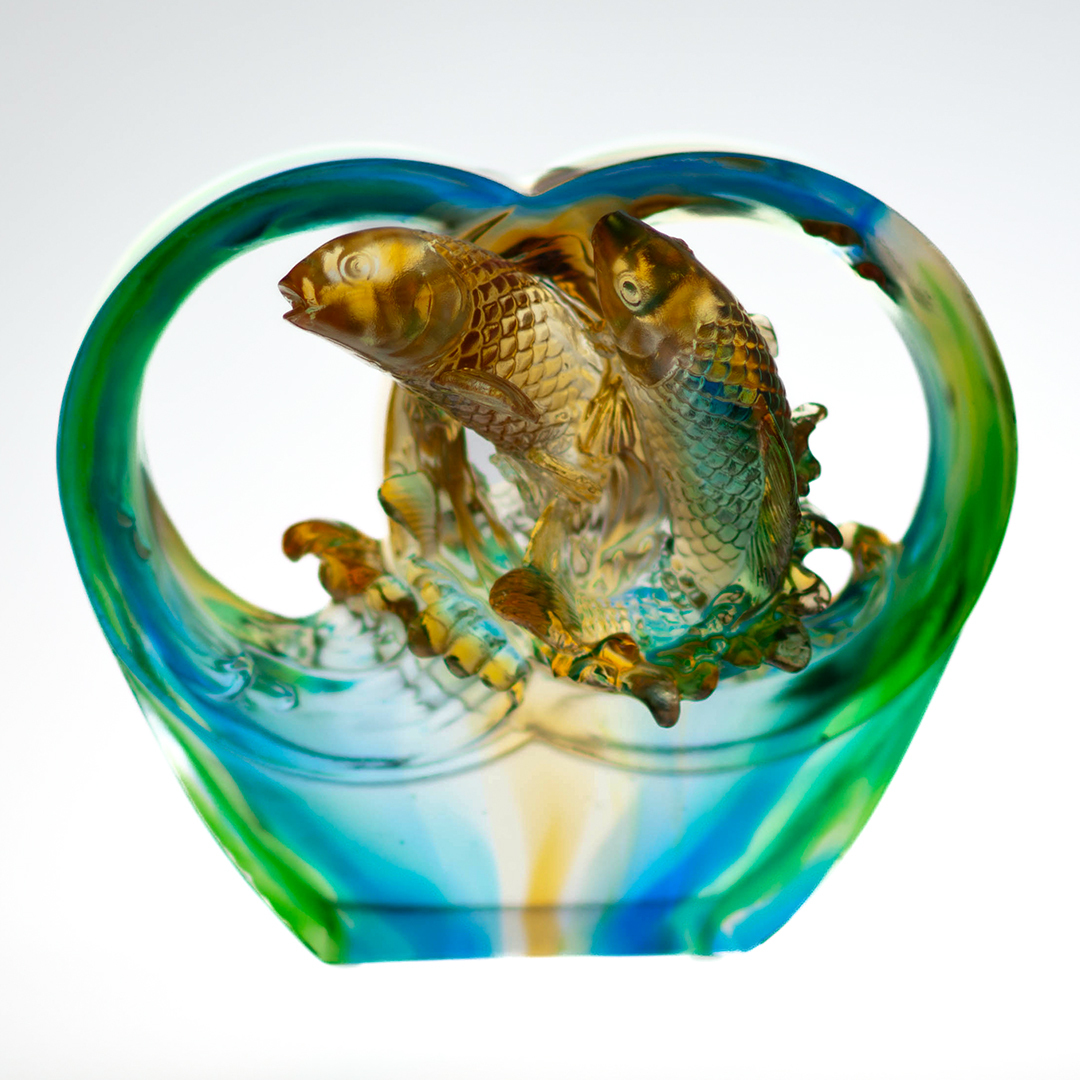 琉璃福祿有餘｜吉祥富貴 添福增祿 附水晶座