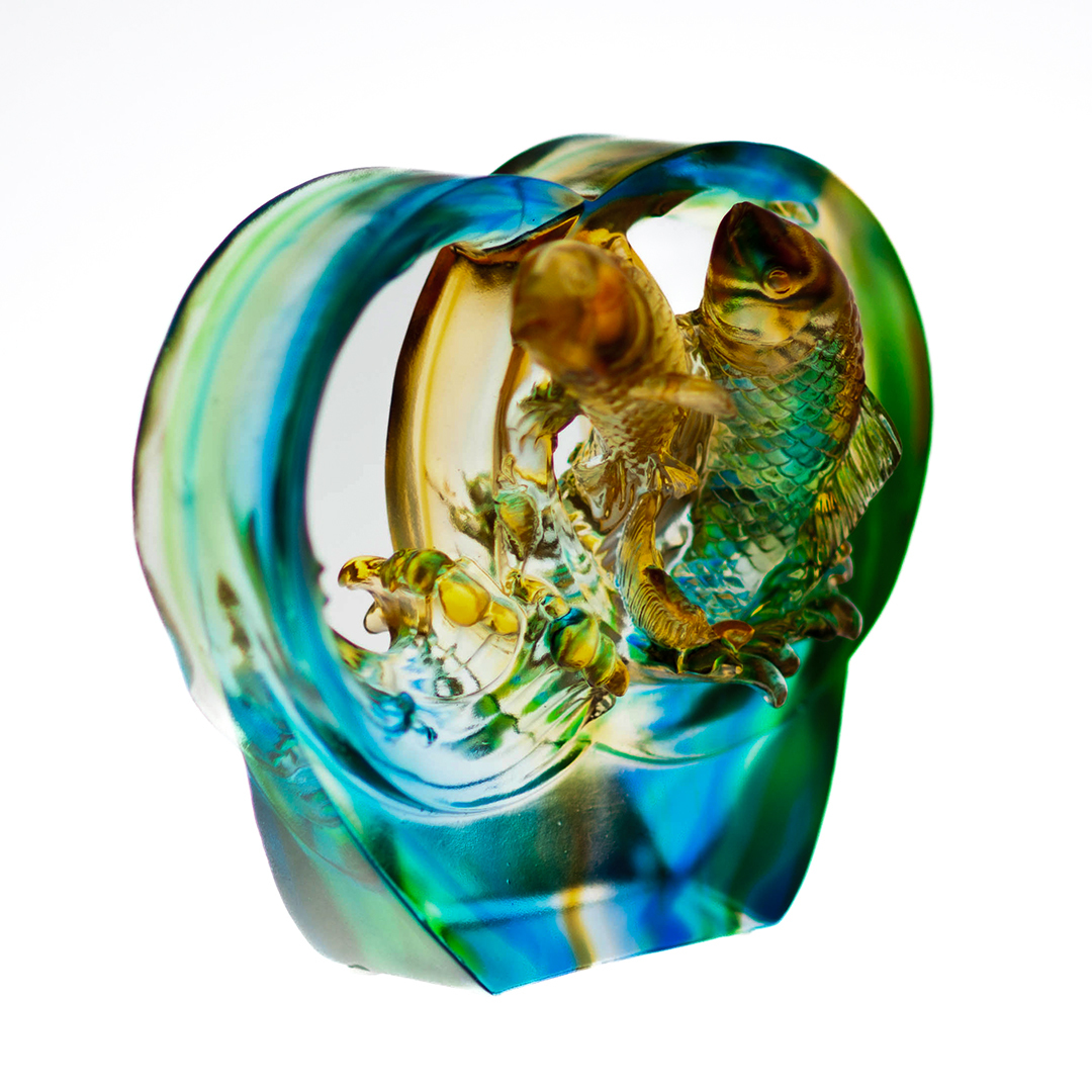 琉璃福祿有餘｜吉祥富貴 添福增祿 附水晶座