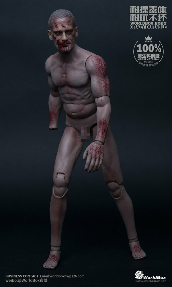 Worldbox : 1/6 喪屍男素體頭雕AT022