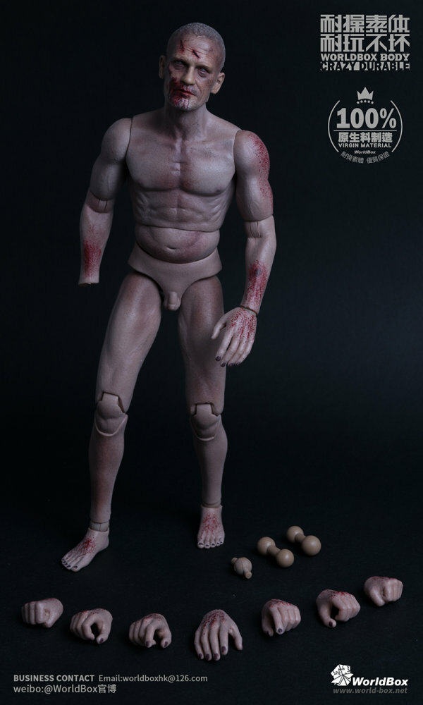 Worldbox : 1/6 喪屍男素體頭雕AT022