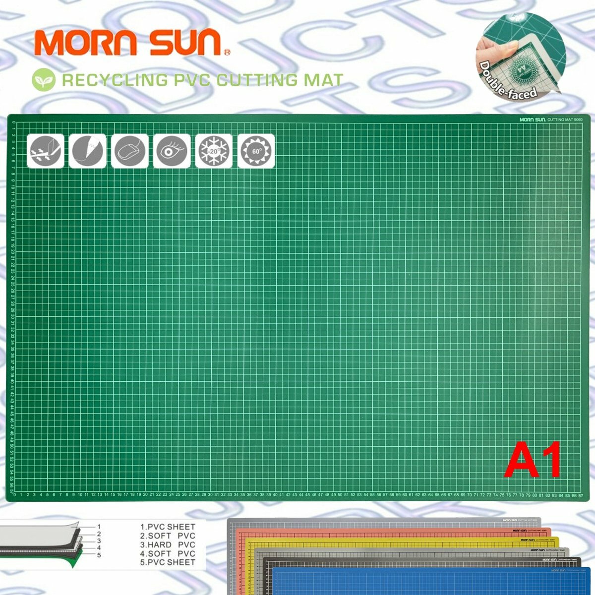 台灣陽晨® 加強五層型A1耐切割墊/鎅板 - 36" X 24"(90x60cm)  - 1 塊