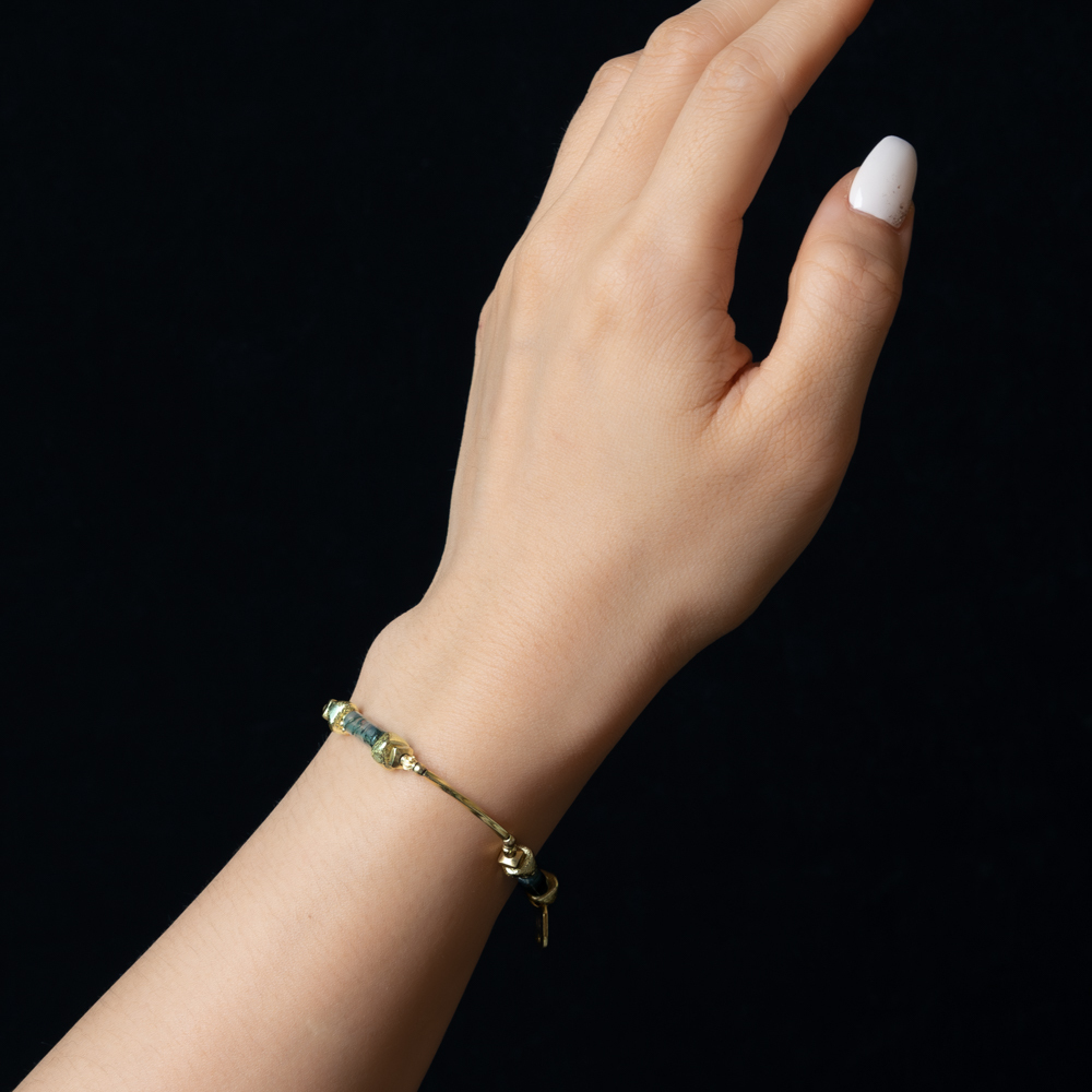 盧森堡假期｜海藻玉黃銅手鍊 C1627