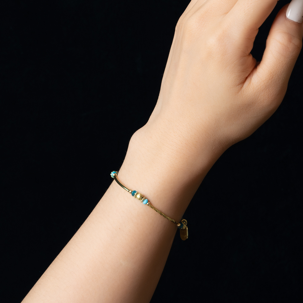 昂蒂布假期｜磷灰石黃銅手鍊 C1628