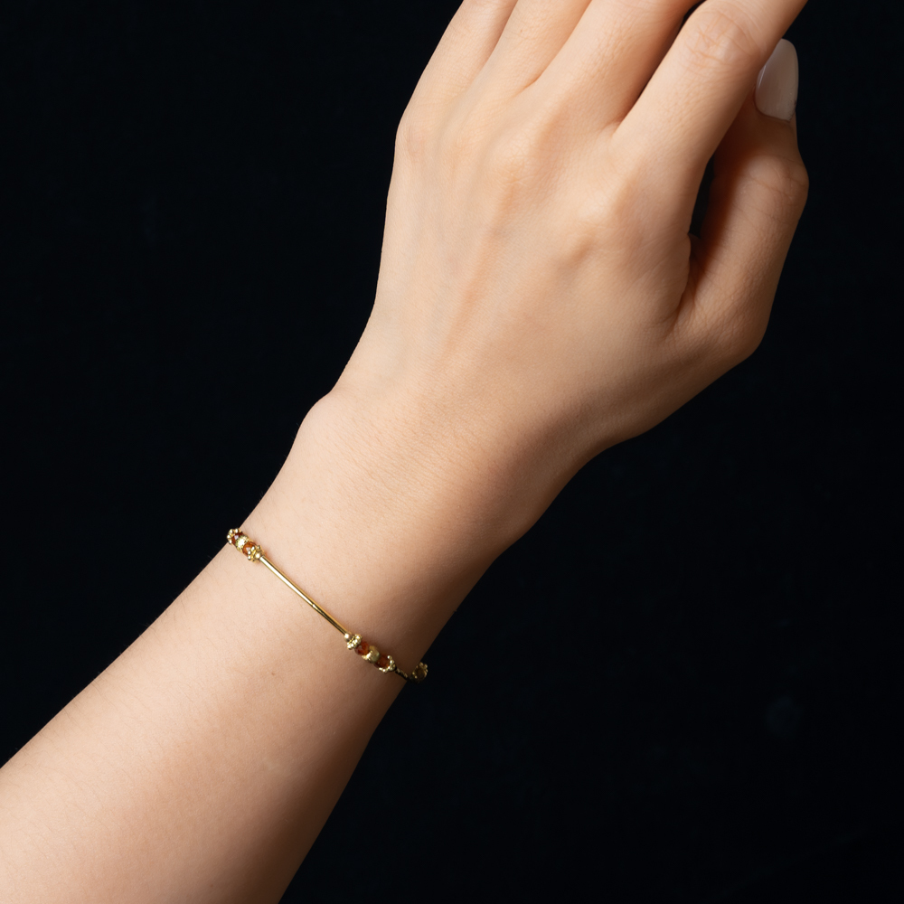 肯亞假期｜橙石榴黃銅手鍊 C1629