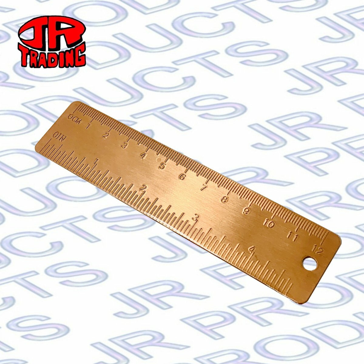 JR-1869 復古銅 12mm 金屬尺《袖珍版》- 1 件