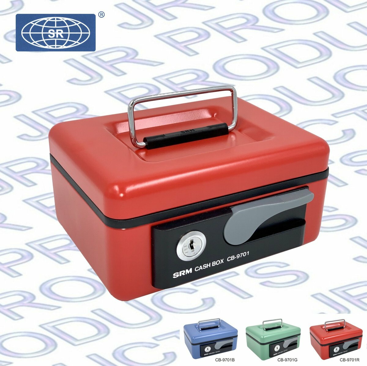 "SRM 地球牌" 小型豪華金庫錢箱 #CB-9701R - 1 個