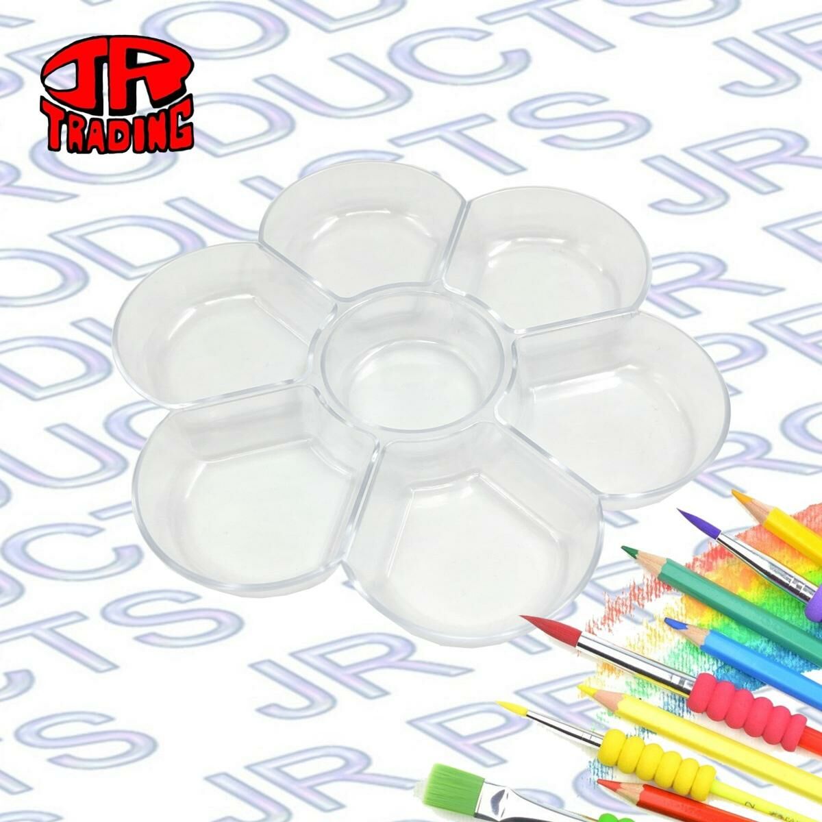 JR 6.5吋硬身梅花調色盤 - 7格, 透明 - 1 個