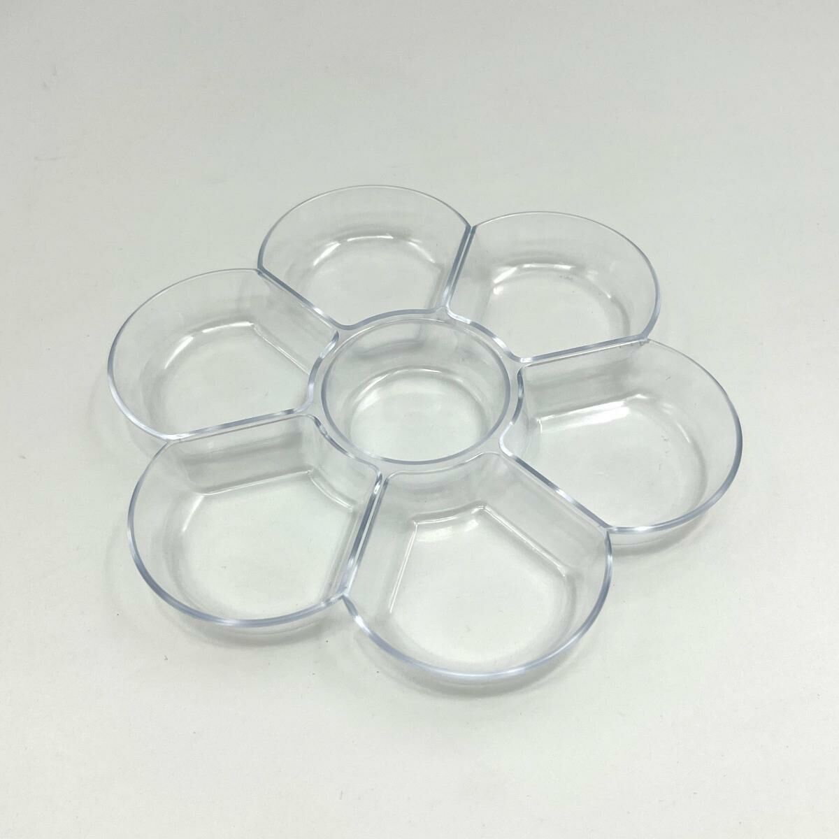 JR 6.5吋硬身梅花調色盤 - 7格, 透明 - 1 個