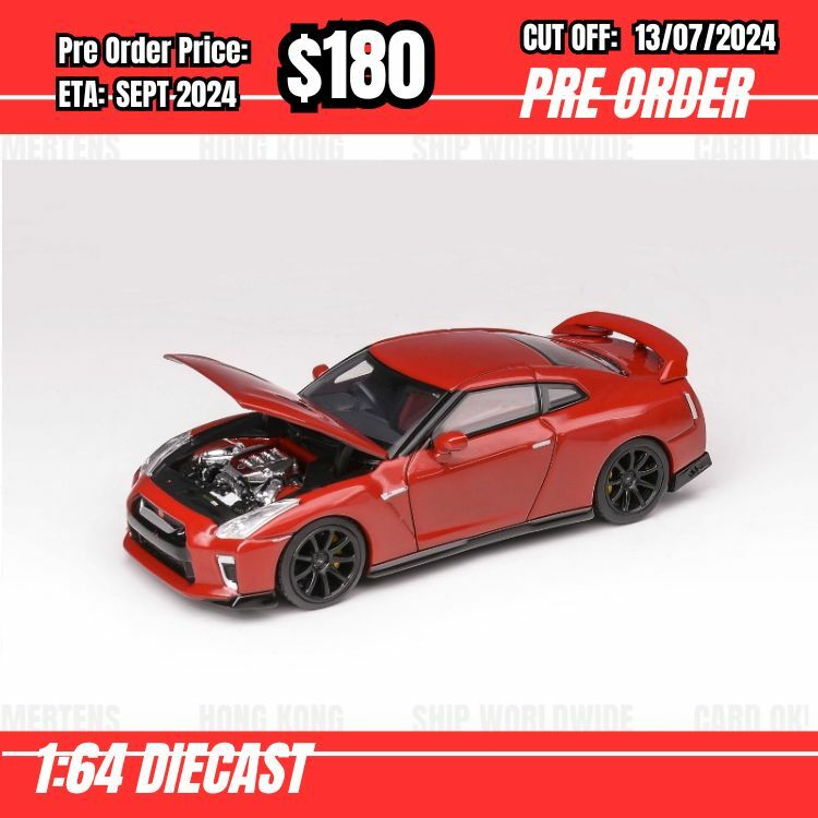 PO-$180 * Motorhelix * 1:64 Nissan R35 Track Edition Solid Red [OD11/07]