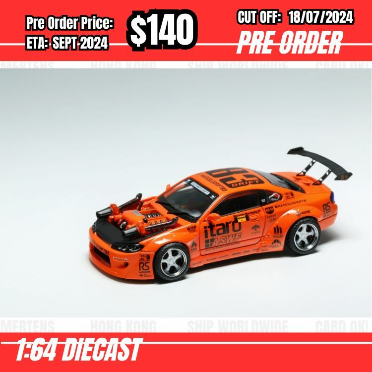 PO-$150 * YS Model * 1:64 Silvia S15 Marcelo Drift Orange [OD11/07]