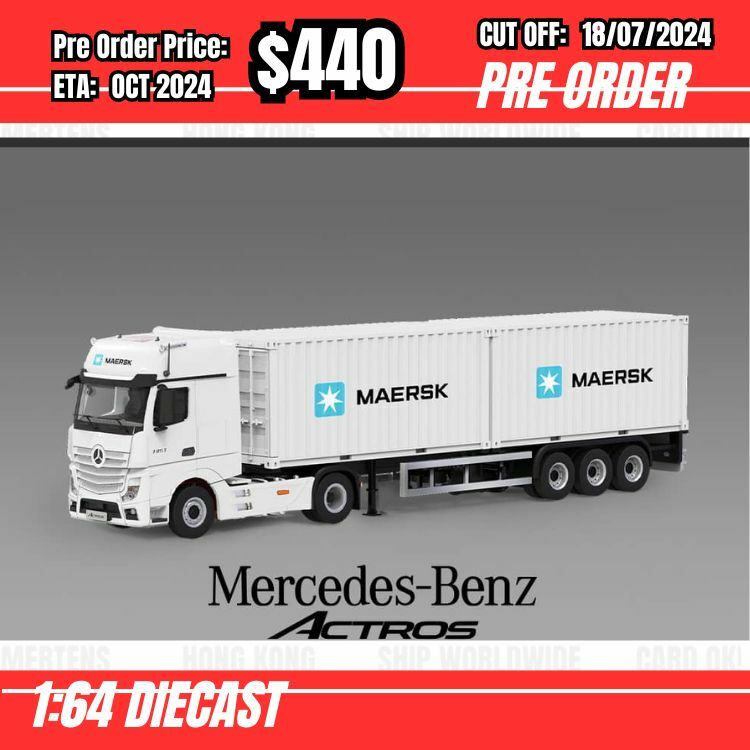PO-$440 * Time Micro * 1:64 Actros Heavy Duty Truck MAERSK [OD11/07]