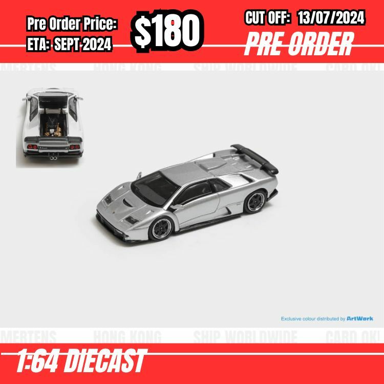 PO-$180 * Stance Hunters * 1:64 Lamborghini Diablo GT 1998 Silver [OD11/07]