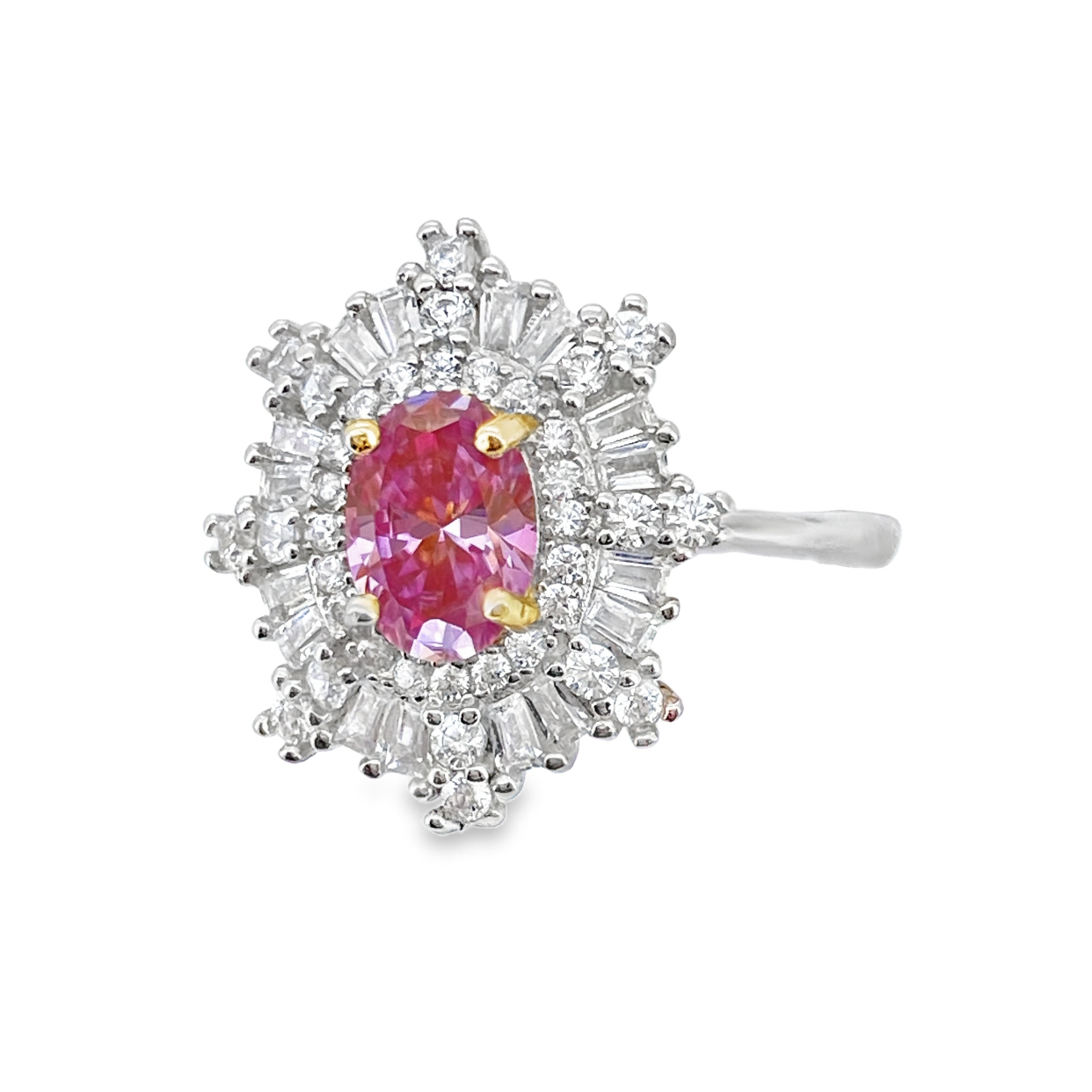 T594粉莫桑鑽戒指