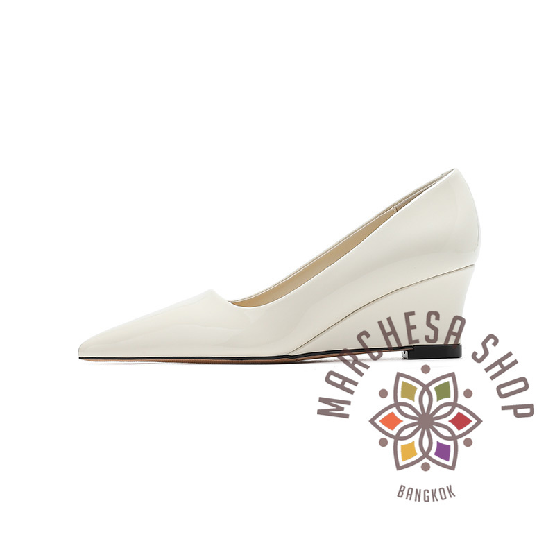 S3128 - 真皮羊皮純色尖頭高踭船踭鞋