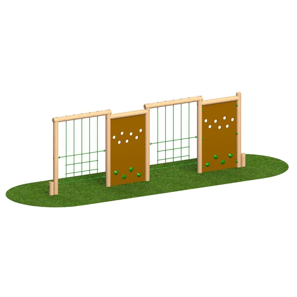 Wooden Climbing Walls and Net