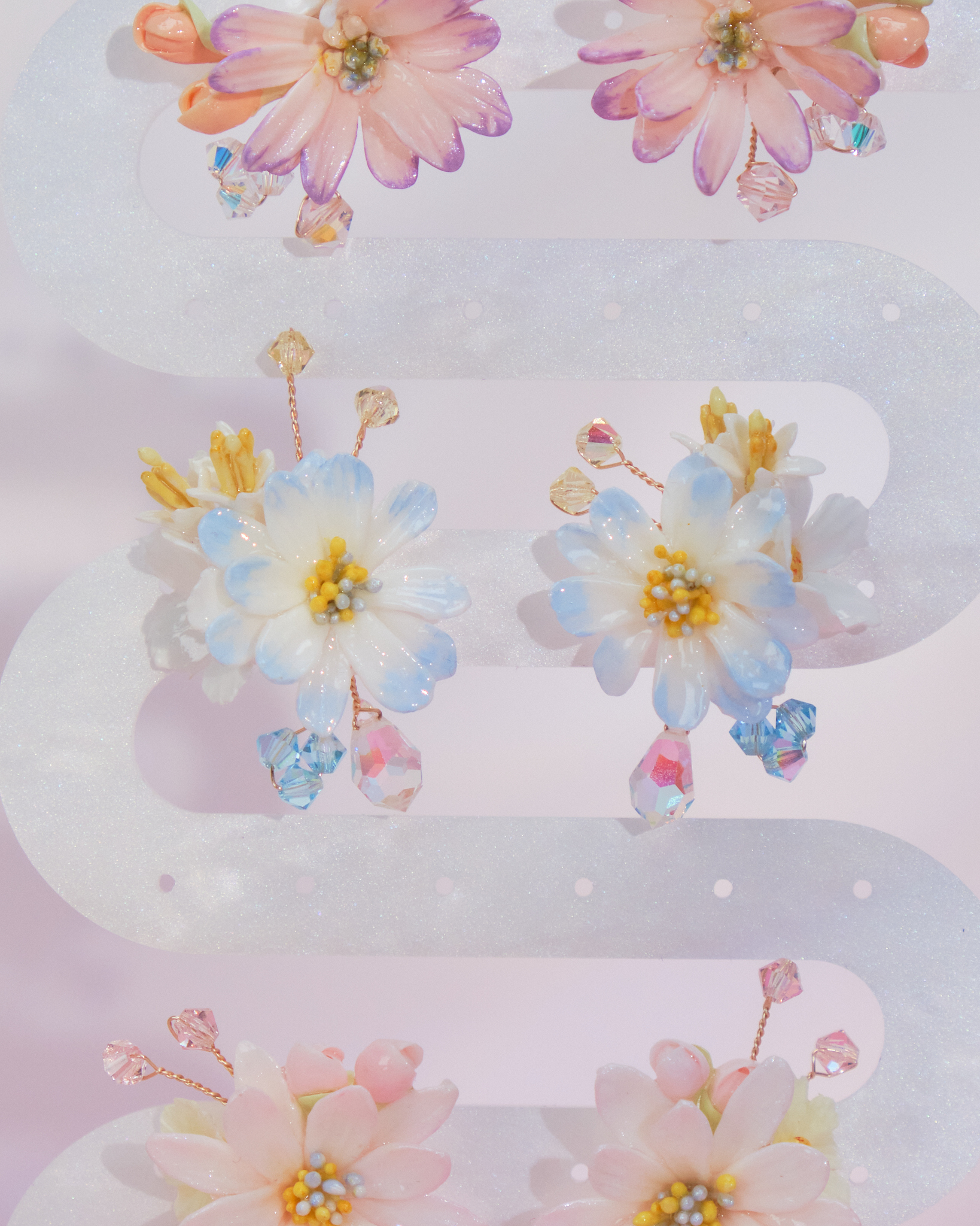 10918 夏日大花S925耳釘