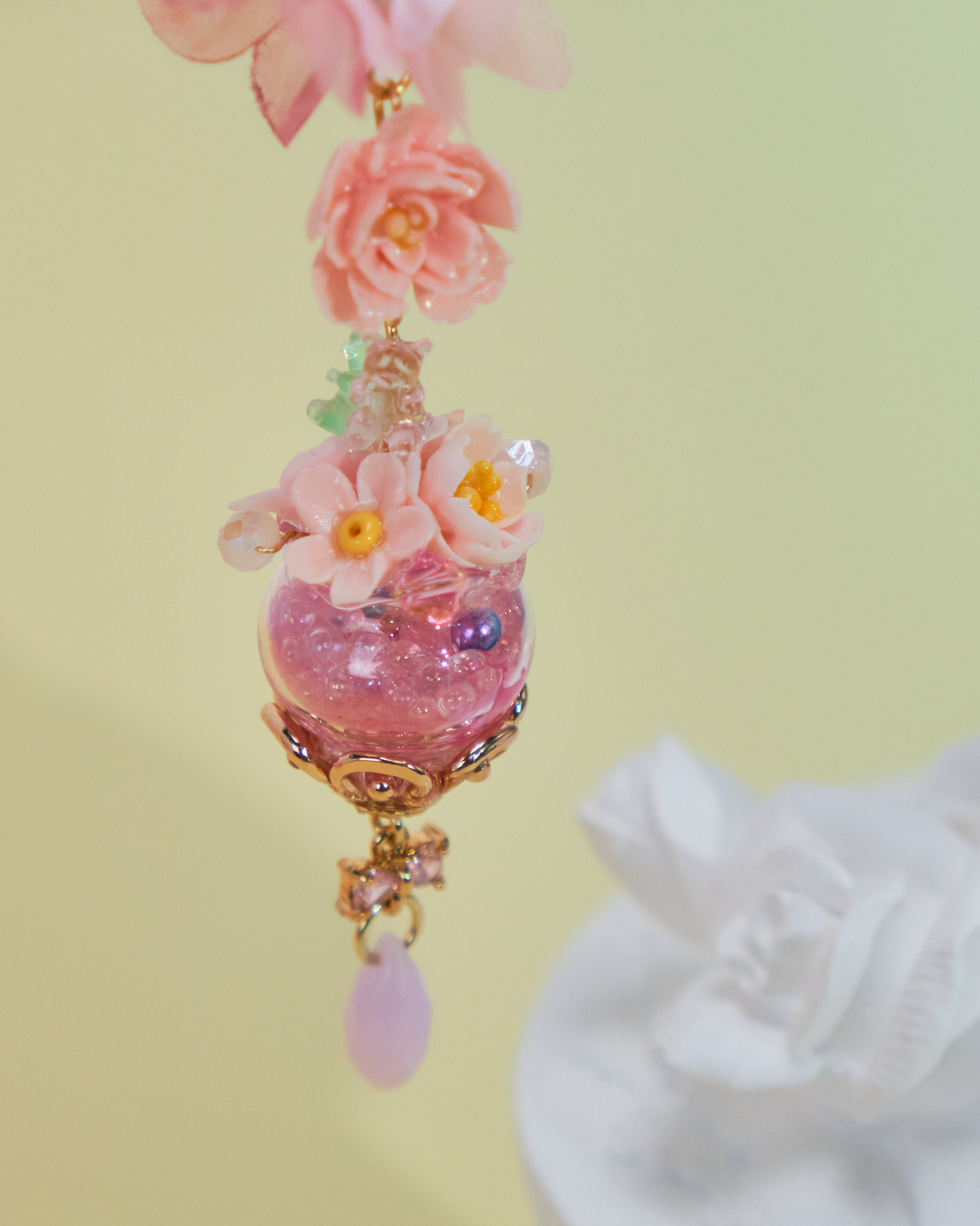 10931 Mini Teddy Bear Aquarium S925 Long Earrings