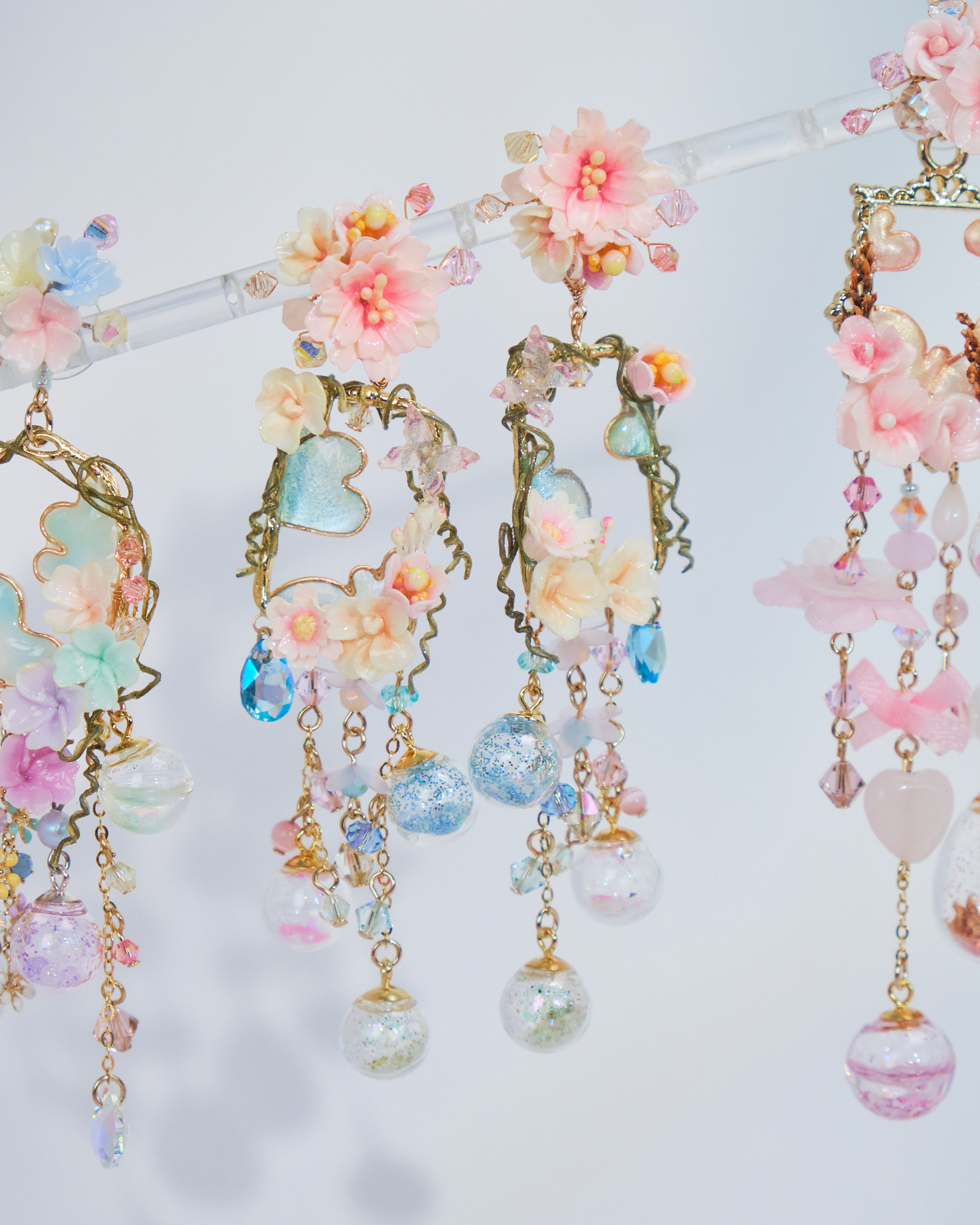 10934 Vine Window Frame S925 2-Way Long Earrings