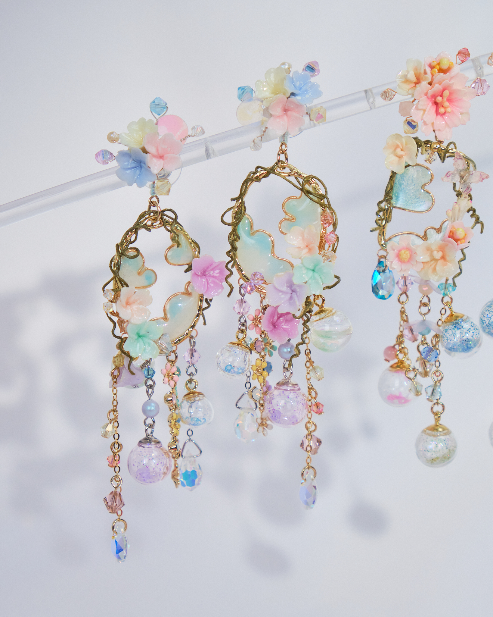 10935 Vine Window Frame S925 2-Way Long Earrings