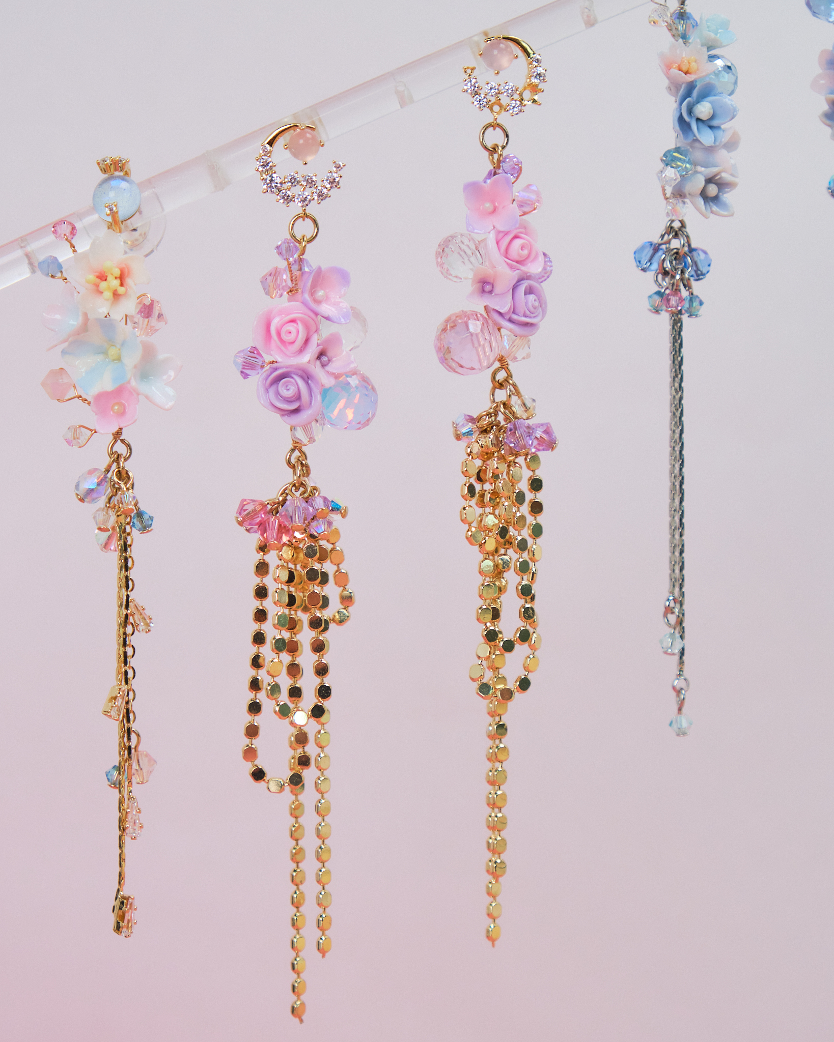 10950 Vacation Tassel S925 2-Way Long Earrings