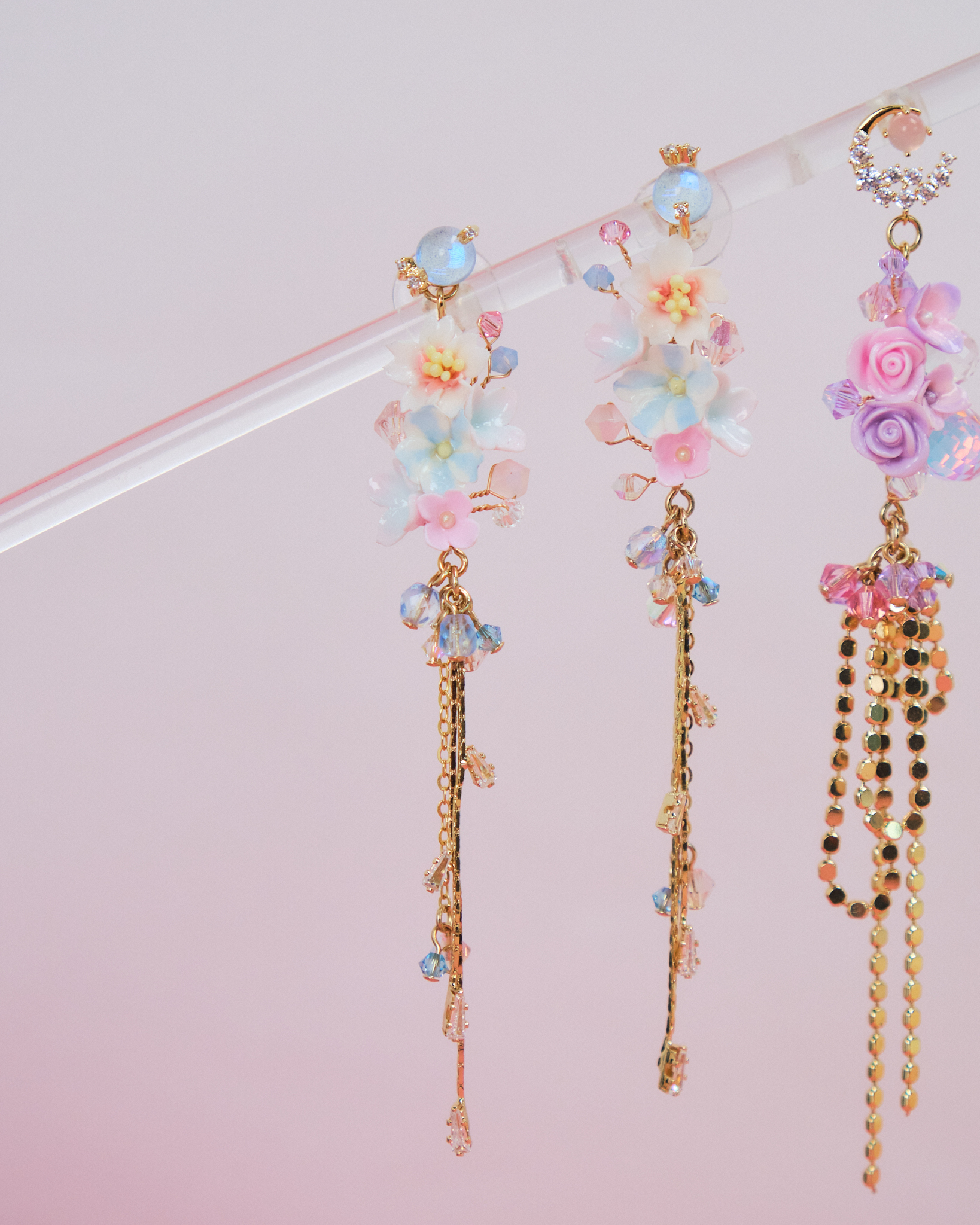 10951 Vacation Tassel S925 2-Way Long Earrings