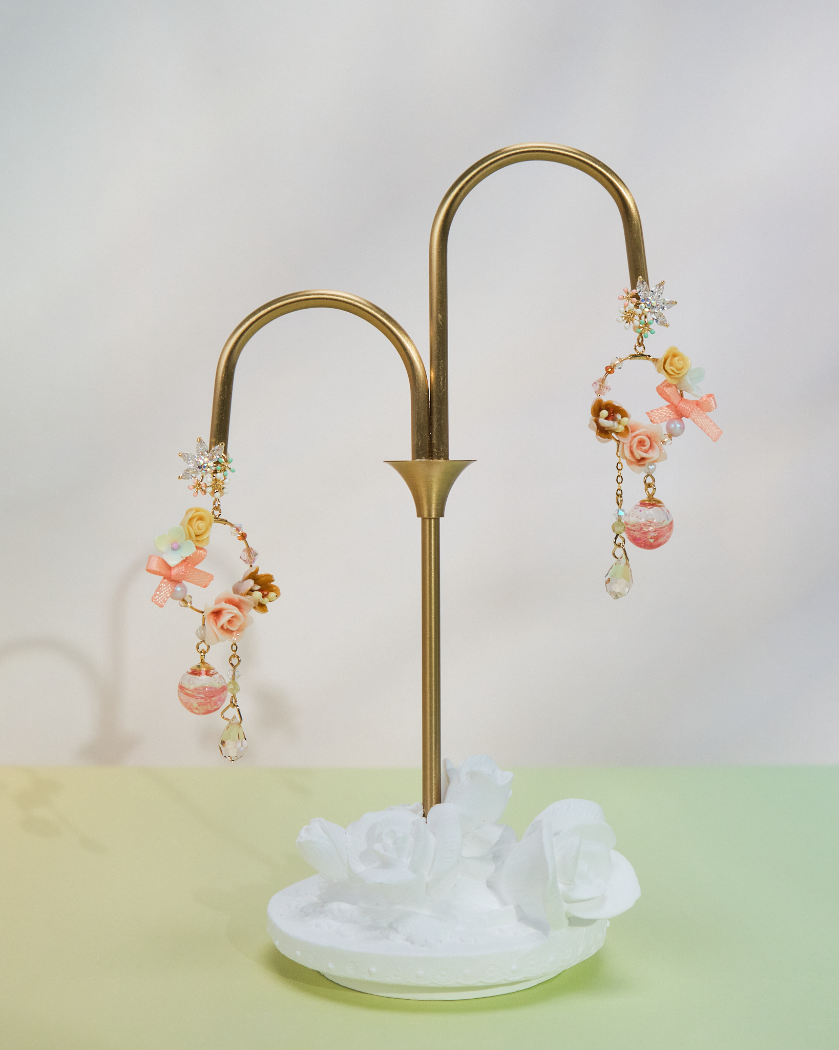 10961 閃爍花框S925中長耳環