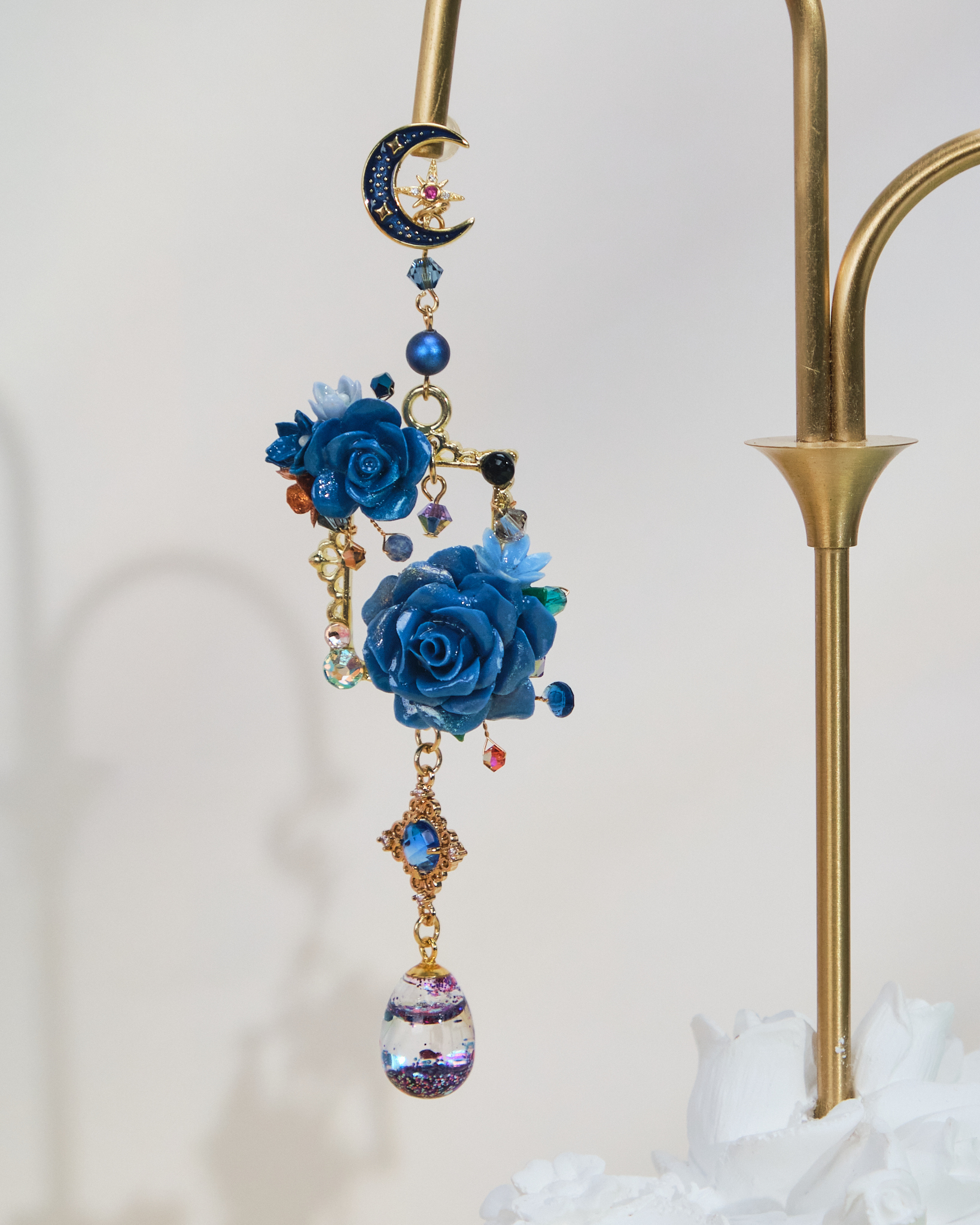 10958 閃爍花框S925長耳環