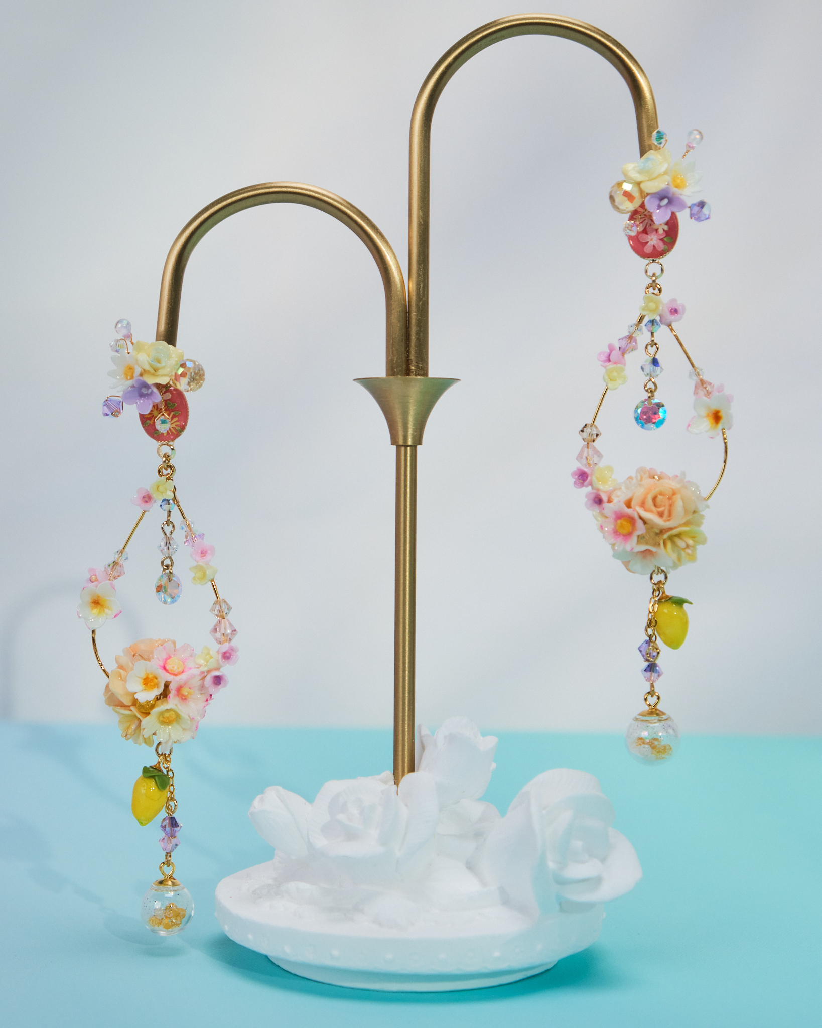 10965 Midsummer Blossom Bouquet S925 2-Way Long Earrings