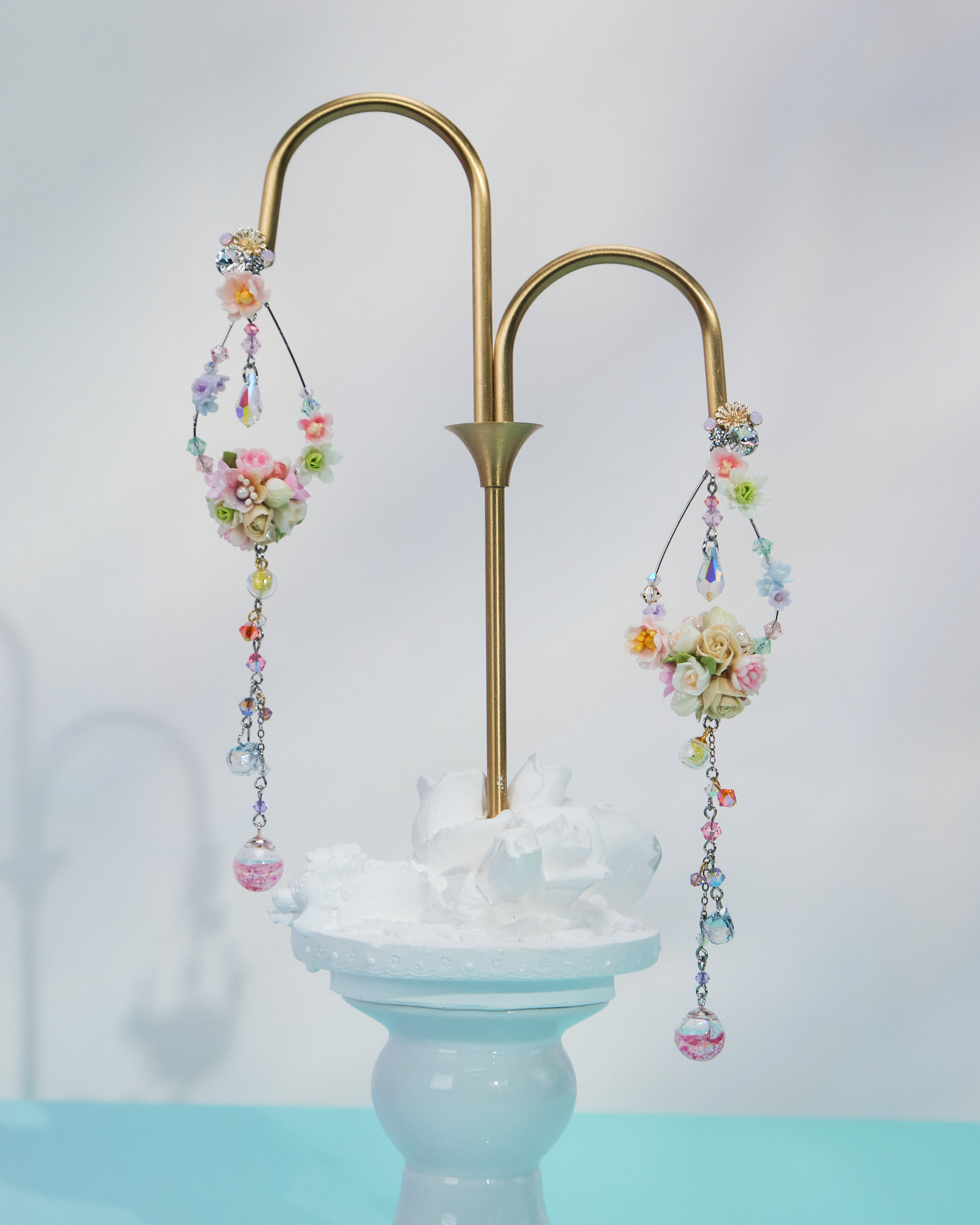 10967 Midsummer Blossom Bouquet S925 2-Way Long Earrings