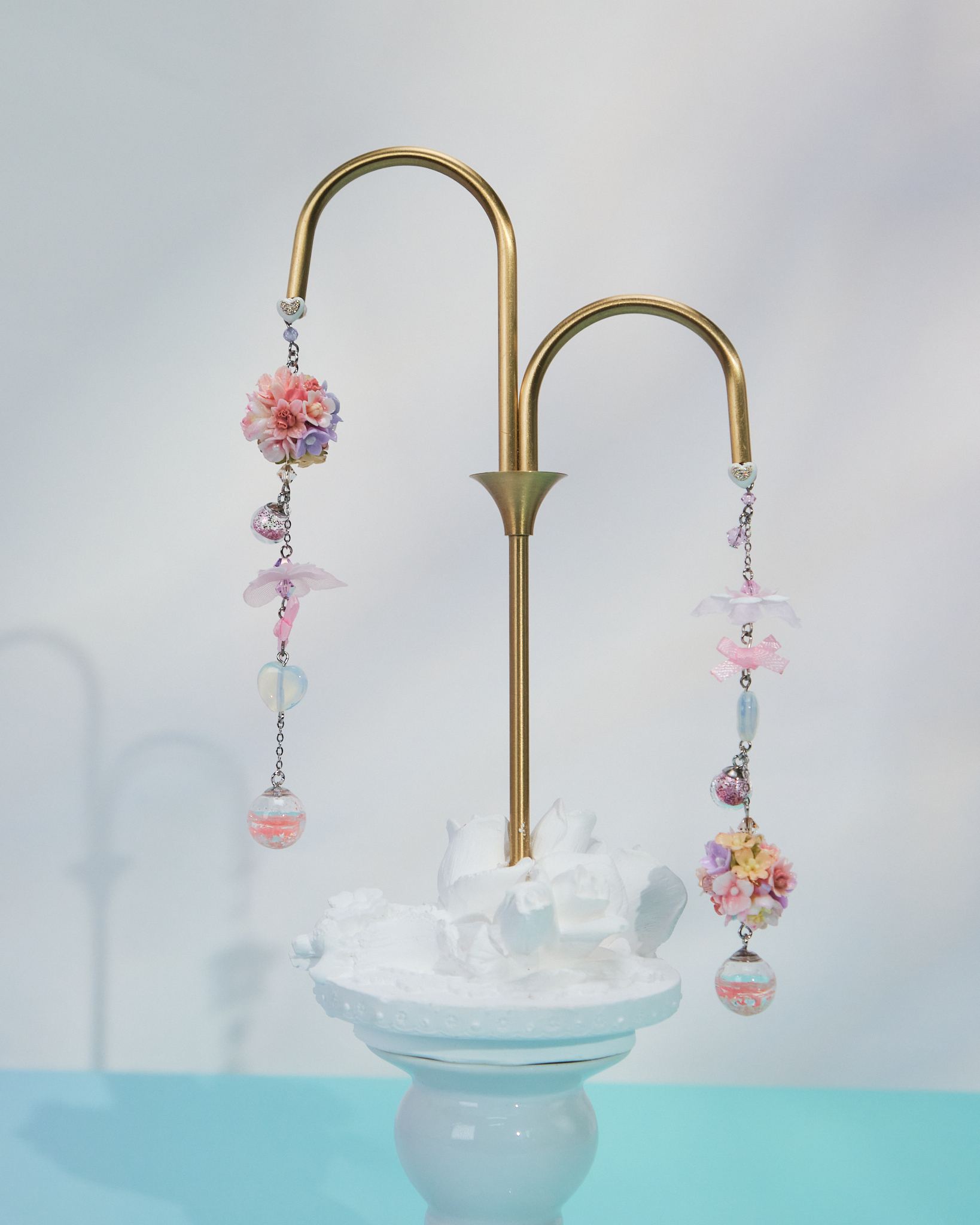 10978 Midsummer Pom Pom Bouquet S925 2-Way Earrings