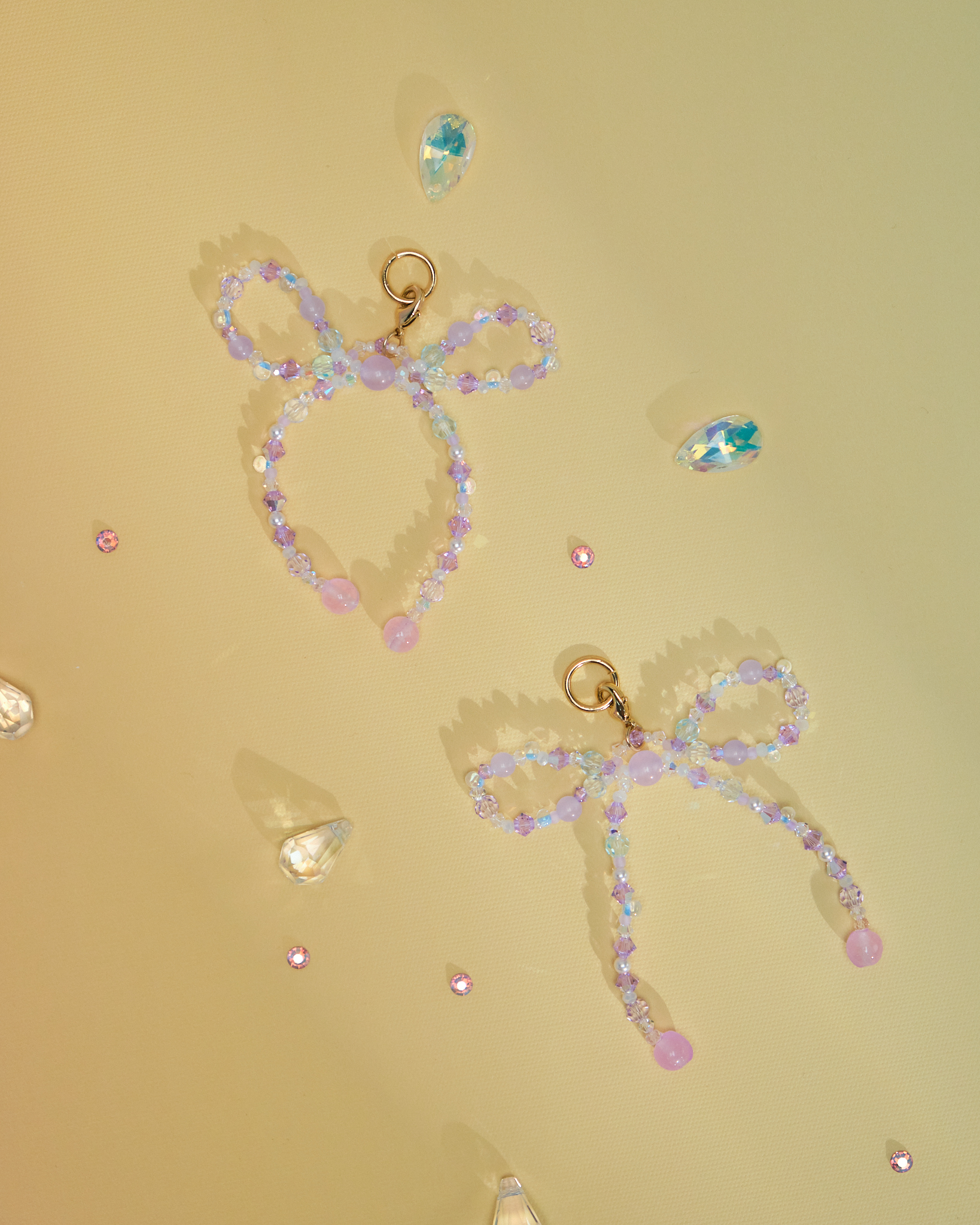 10983 Crystal Beads Ribbon Multi-Way Single/Pair Pendant