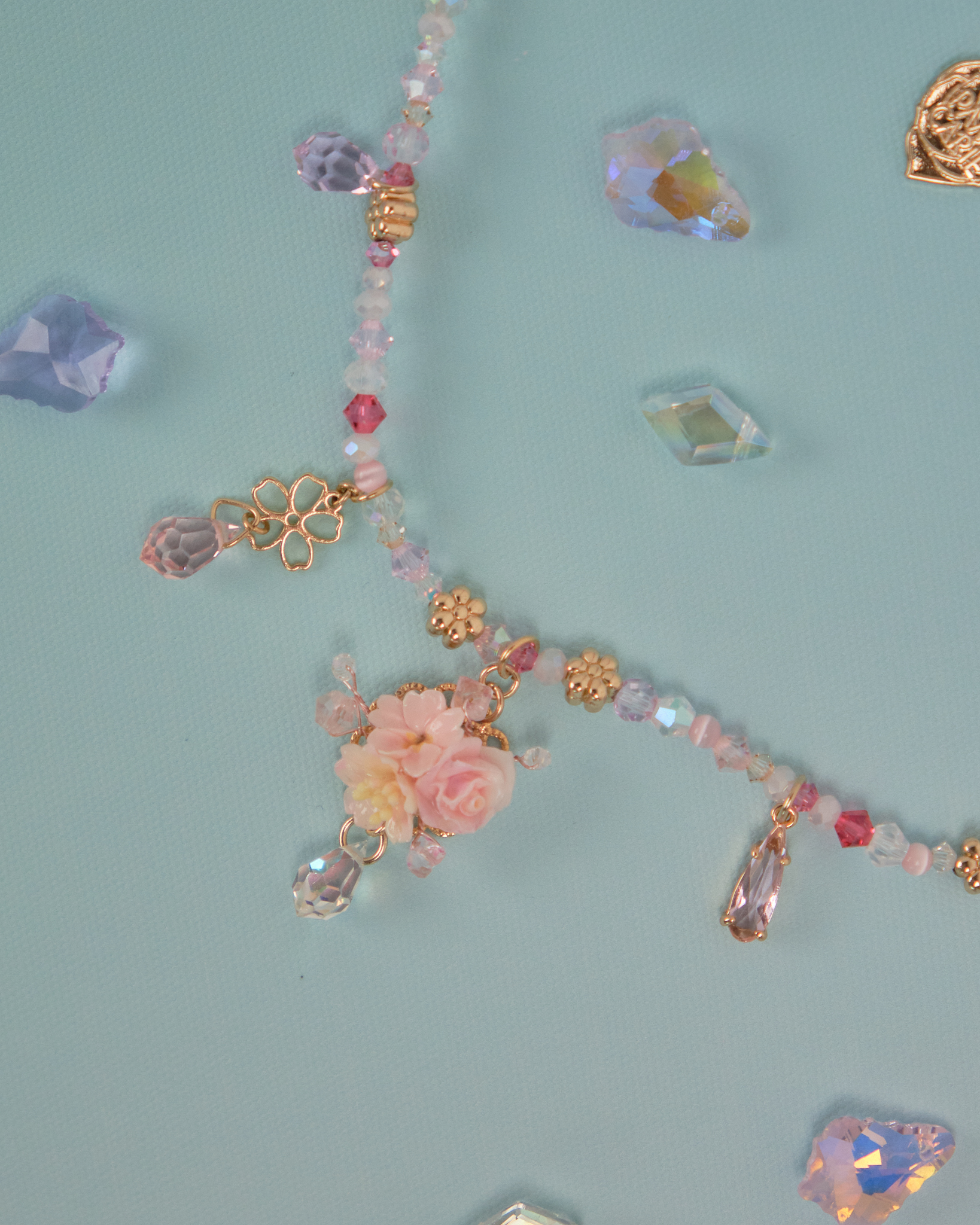 11004 Crystal Beads Collar Necklace