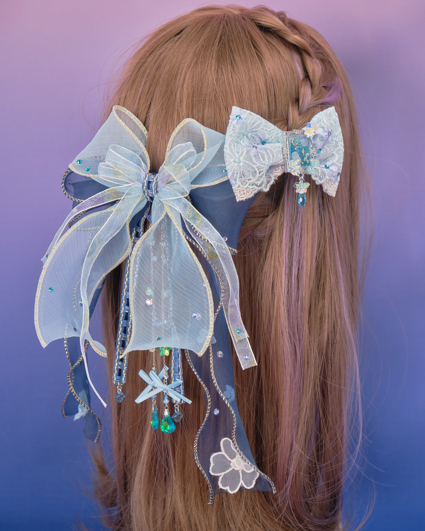 11019 Royal 2-Way Ribbon Hair Clip