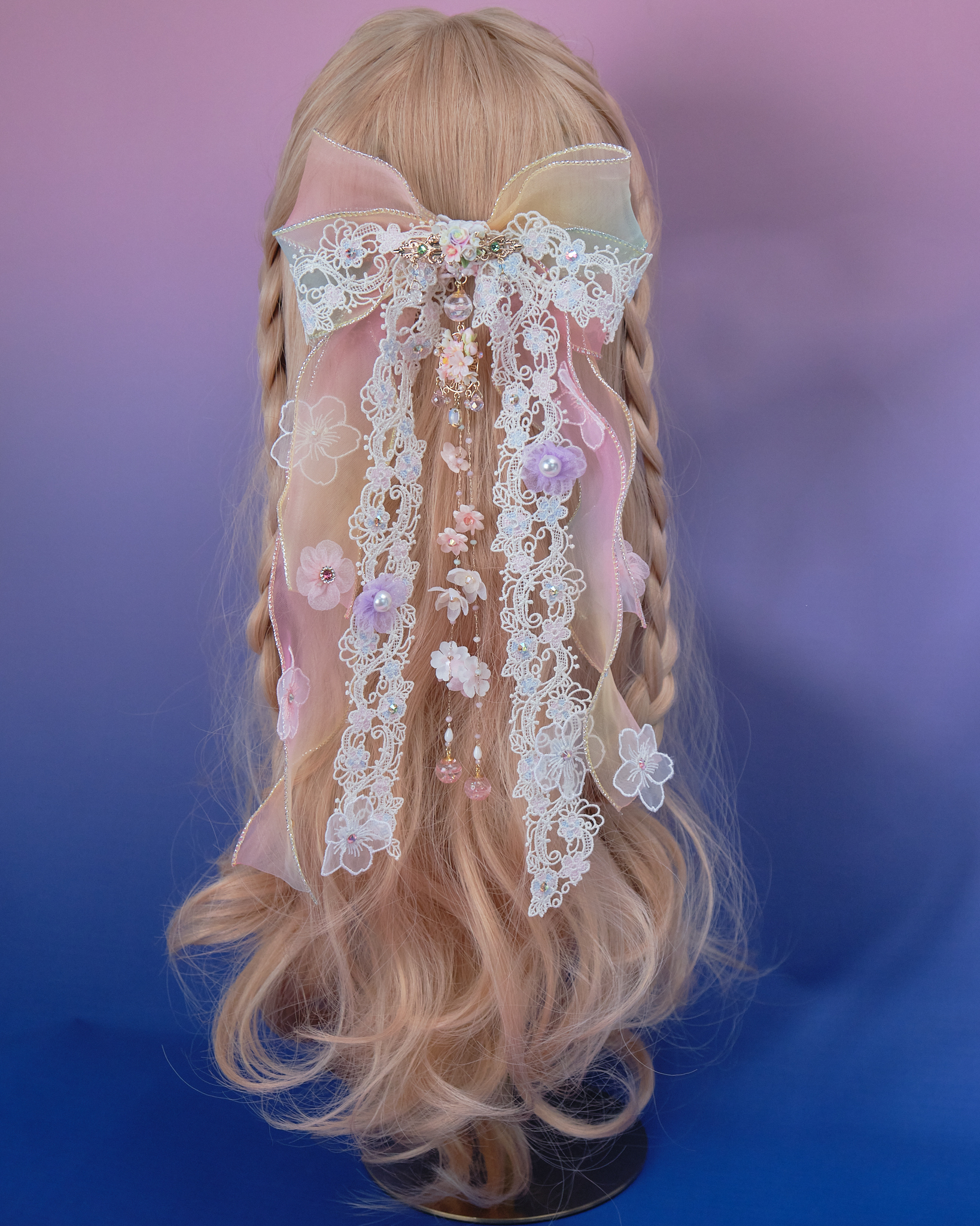 11020 Royal Laced 2-Way Ribbon Hair Clip