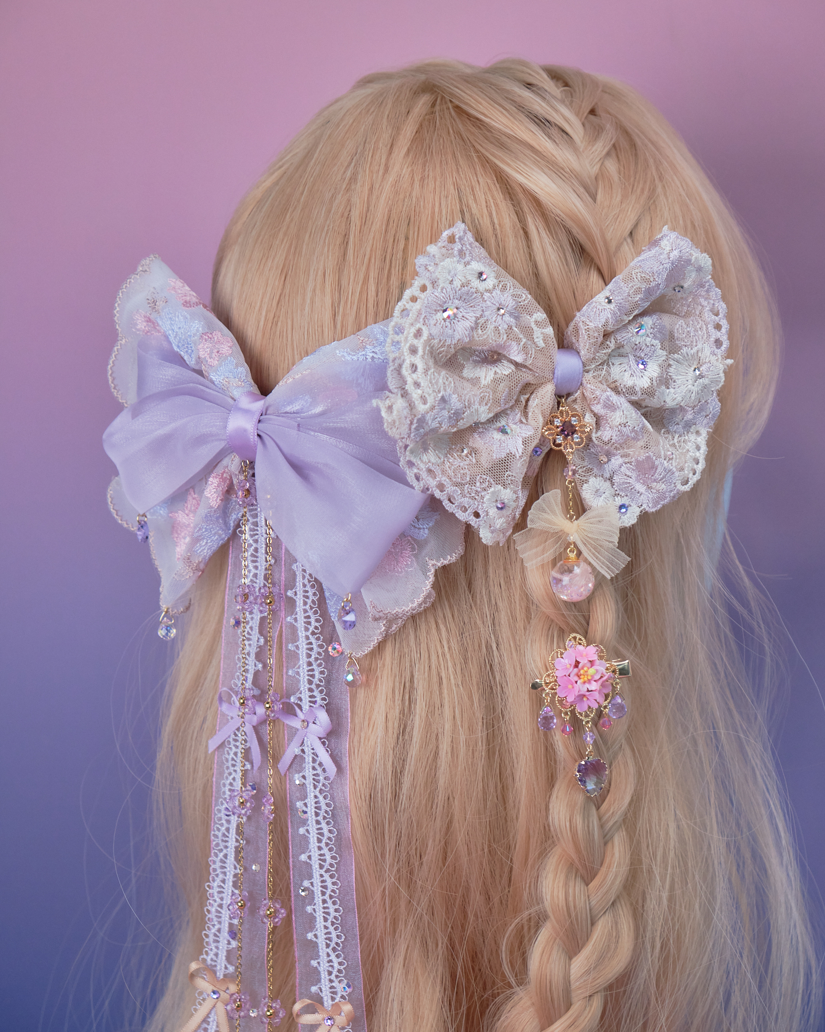 11021 Royal Laced Multi-Way Ribbon Hair Clip