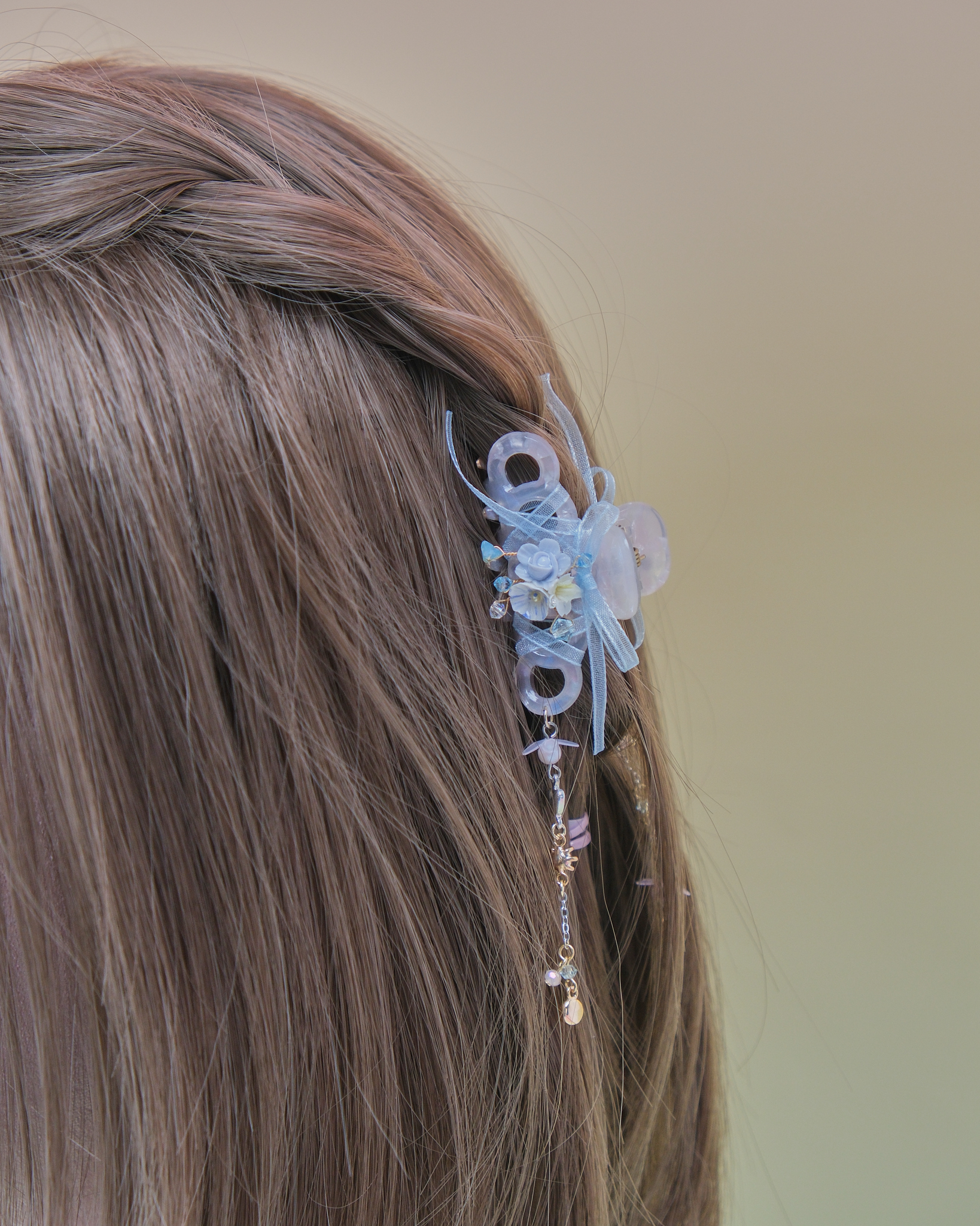 11030 芭蕾風絲帶鯊魚髮夾