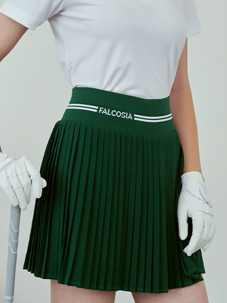 法式手風琴短裙-高球綠色
