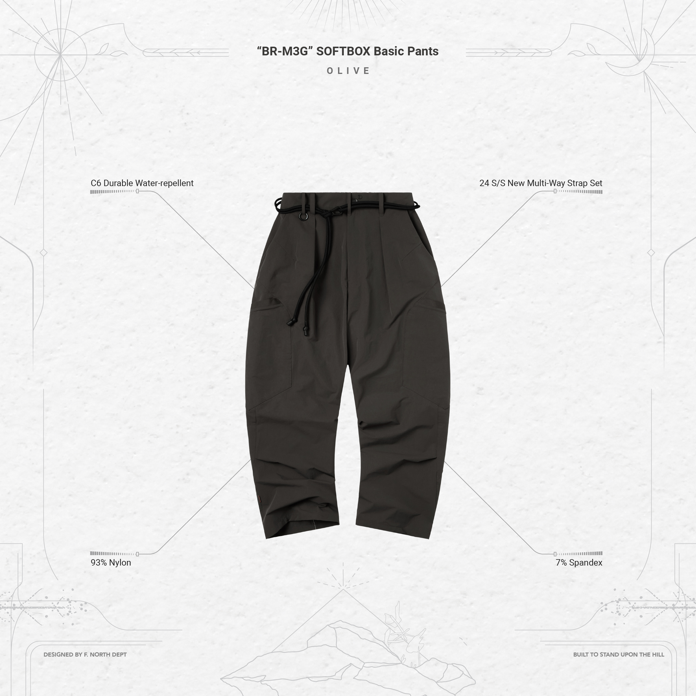 GOOPiMADE “BR-M3G” SOFTBOX Basic Pants - Olive