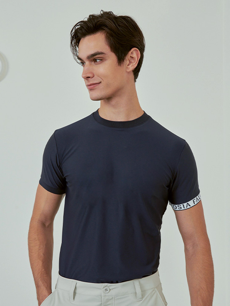 小立領越嶺男衫-墨水藍