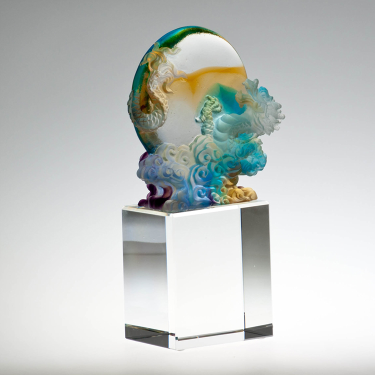 鹿港窯禮品館 琉璃龍擺飾 如日中天公司禮品、升遷榮調、居家擺飾、新居落成、開業送禮、開幕喬遷、仰望祝福