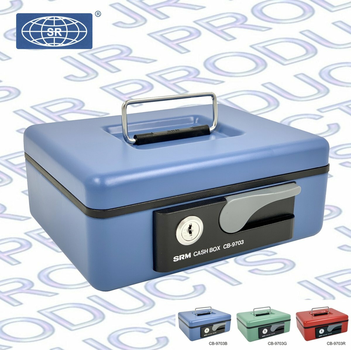 "SRM 地球牌" 中型豪華金庫錢箱 #CB-9703B - 1 個