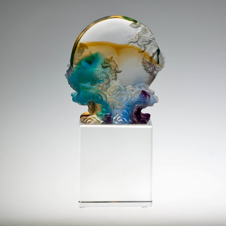 鹿港窯禮品館 琉璃龍擺飾 如日中天公司禮品、升遷榮調、居家擺飾、新居落成、開業送禮、開幕喬遷、仰望祝福