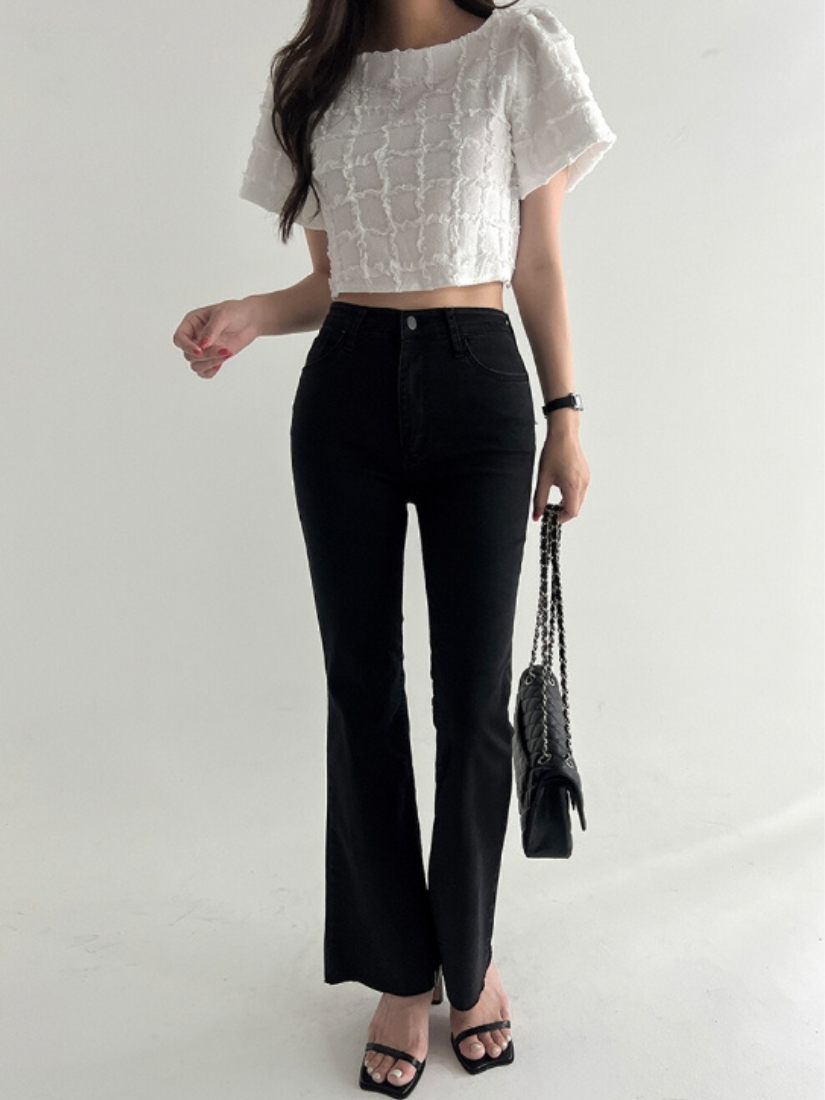 [現貨] 長腿提臀喇叭褲 (黑色) [ S ]