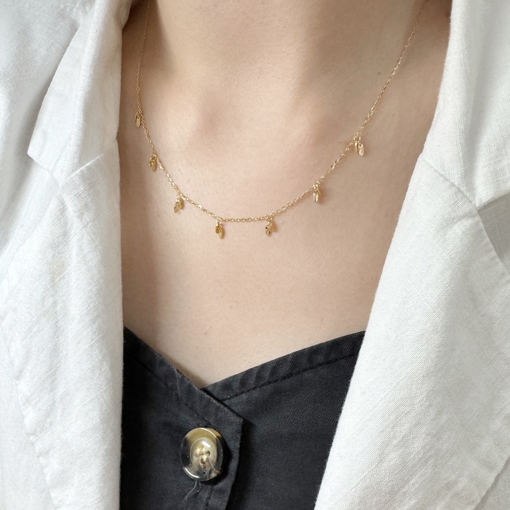 【me.luxe】K18雙葉項鍊