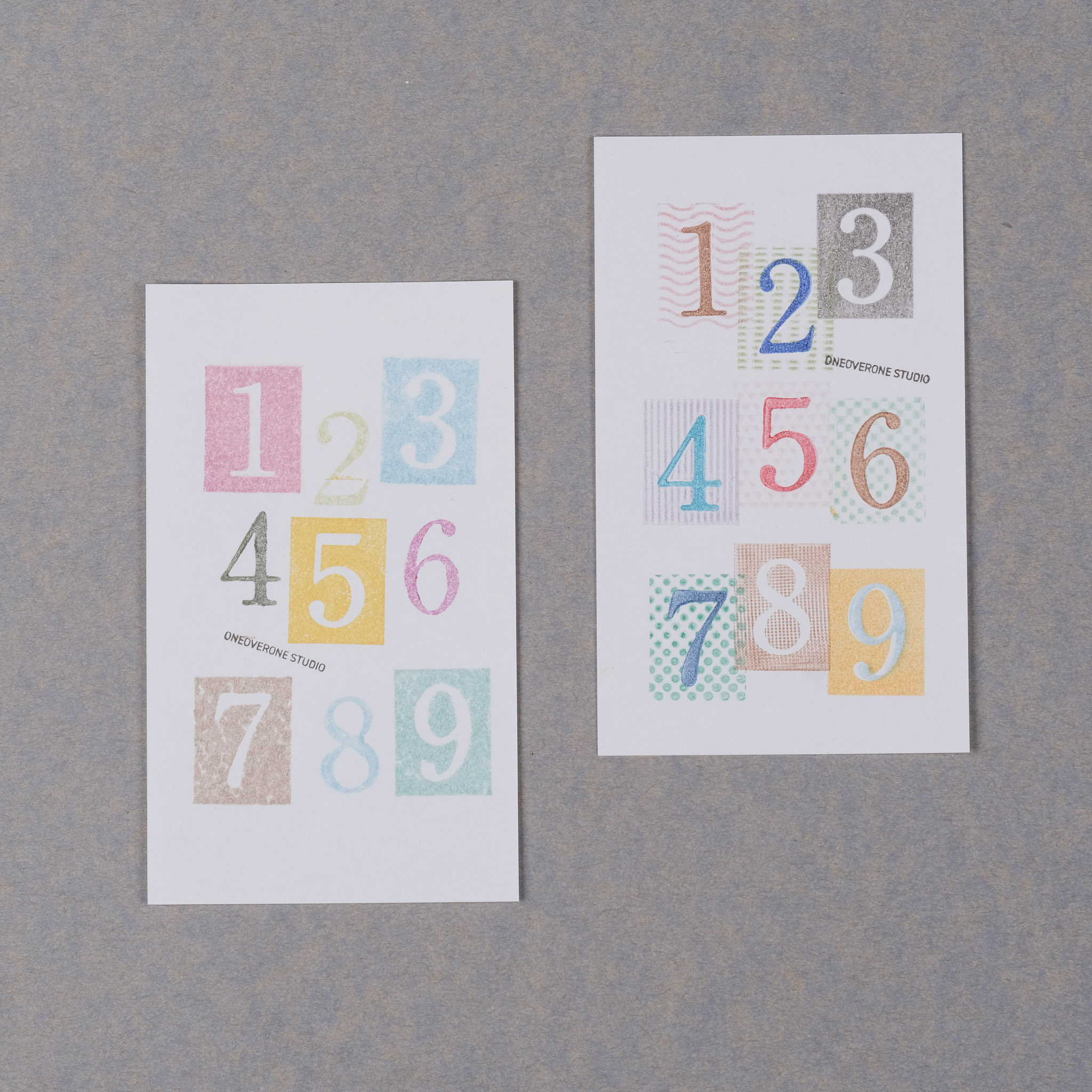 明體 色塊套色數字棒 膠版印章｜一分之一工作室 台灣